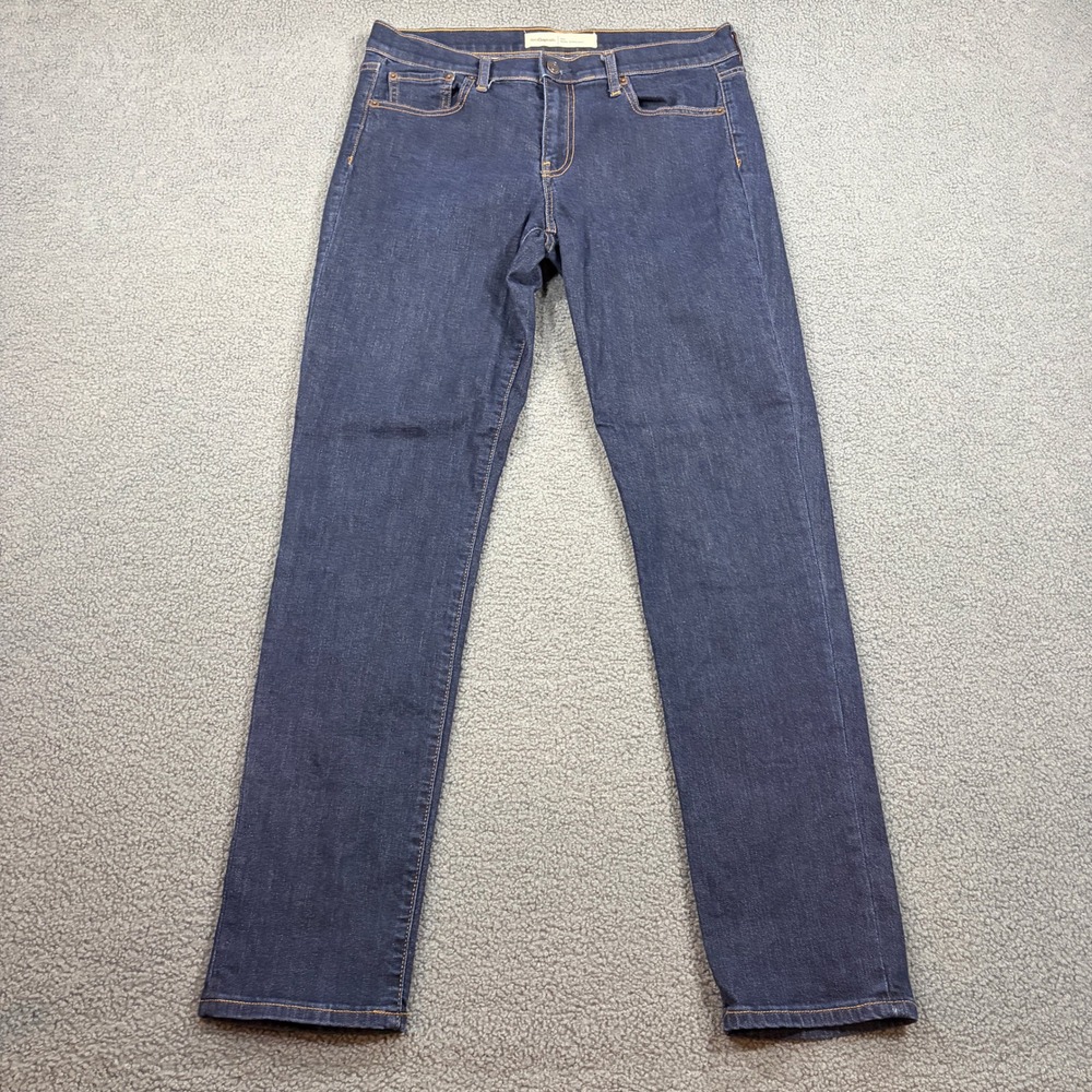 Gap Jeans Womens 30L Dark Blue Real Straight Rinsed Denim S/241082-00 Stretch